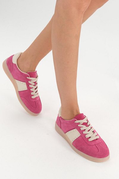 Mio Gusto Emilia Genuine Suede Fuchsia Color Women's Sports Shoes