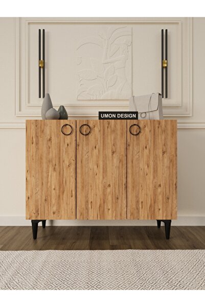 umondesign Roma 3 Kapaklı Ayakkabılık Raflı Çok Amaçlı Dolap Konsol