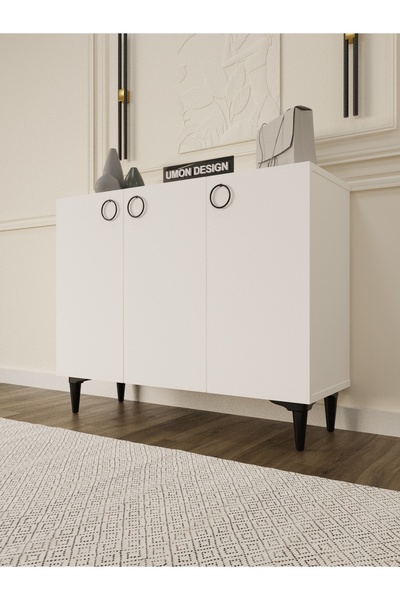 umondesign Roma 3 Kapaklı Ayakkabılık Raflı Çok Amaçlı Dolap Konsol