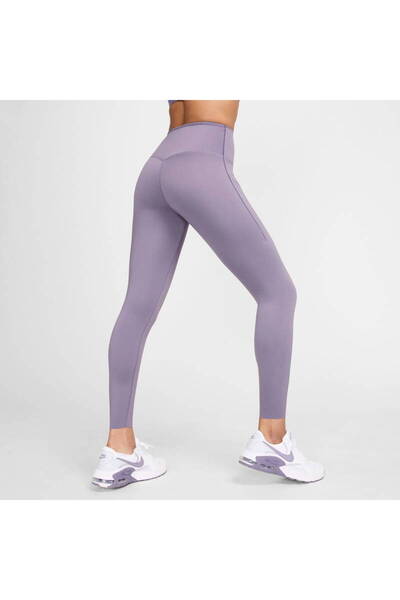 Nike Dri-fit Go Sıkı Destekli Yüksek Belli Cepli 7/8 Premium Mor Kadın Tayt (bluesportswear )