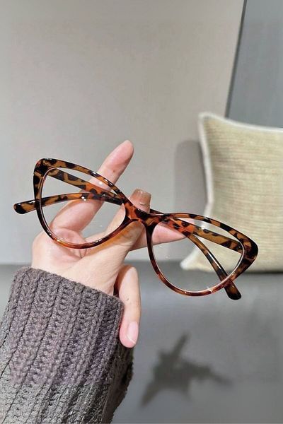 REN EYEWEAR VERONA CAT LEOPARD FRAME نظارات شاشة شفافة صغيرة الحجم شعبية باللون الأزرق مع حماية من الضوء الأزرق 2025