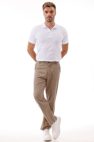 freemen Pantaloni de in bej pentru bărbați – respirabili, croiala confortabilă, îmbrăcăminte zilnică -gama largă de mărimi-