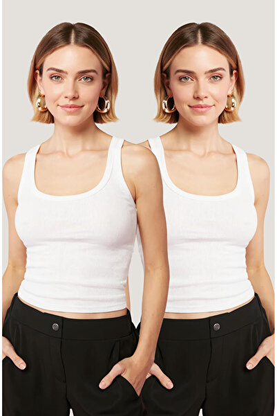 uyguntarz Pachet de 2 maiouri de bază pentru femei – cu aspect texturat și br...