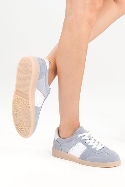 Mio Gusto Emilia Genuine Suede Ice Blue Color Pantofi sport pentru femei