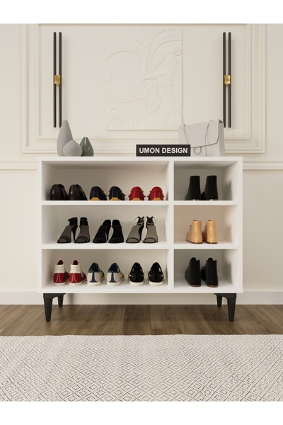 umondesign Roma 3 Kapaklı Ayakkabılık Raflı Çok Amaçlı Dolap Konsol