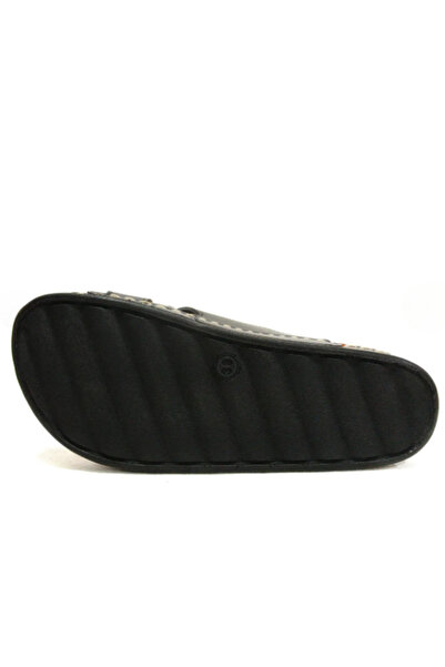 Benittokids Γυναικείες παντόφλες Apella Black Buckle Cross Band Anatomical Comfort