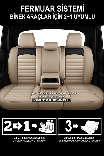 GM-DESIGN Formentor Arm Feather Auto Seat Cover (Tofaş Kartal-Şahin-Doğan-Serçe-Tempra Compatible)