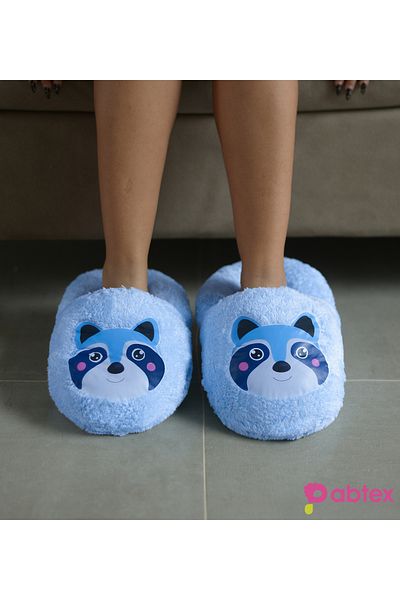 NİLOŞUM Pabtex Cute Animal Patterned Casual Size Plush Slippers