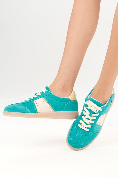 Mio Gusto Emilia Genuine Leather Green Color Women's Sports Shoes
