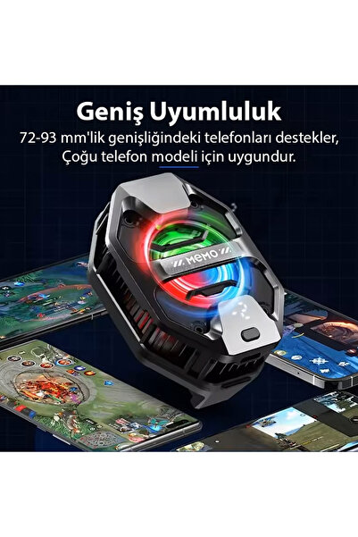 Memo DL20 AI Yarı İletken Dondurucu Arka Klipsli Soğutma Radyatörü IPhone Android PUBG Oyun Soğutucu