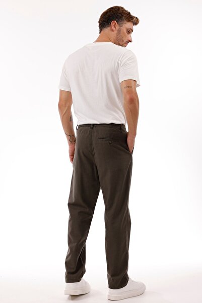freemen Men's Dark Khaki Linen Trousers – Breathable, Relaxed Fit Casual Wear -Wide Size Range-