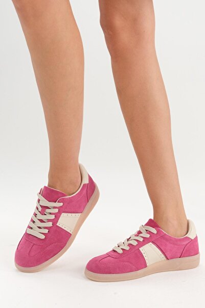 Mio Gusto Emilia Genuine Suede Fuchsia Color Women's Sports Shoes