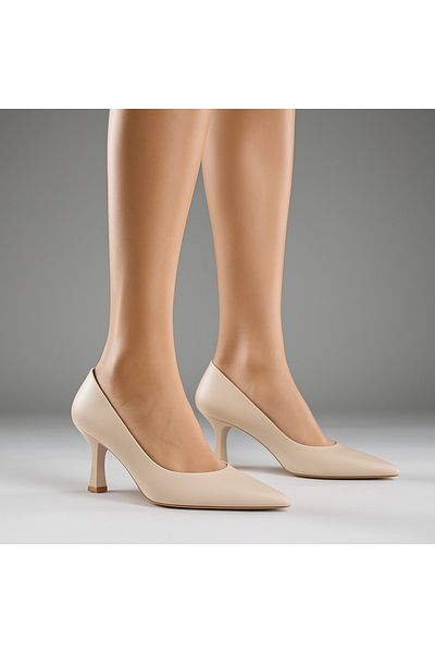 hadigiy Pantofi cu toc stiletto bej elegant pentru damă