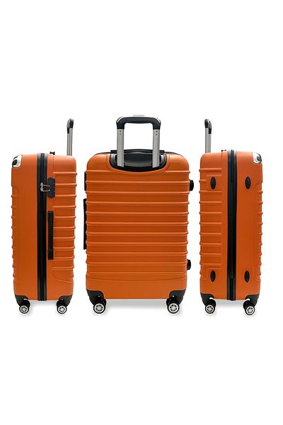 Rorik Cărucior din policarbonat, 92 L, L 77x45x30 cm, roți duble 360°, valiză cu mâner telescopic, portocaliu