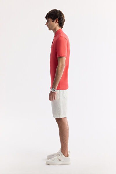 Avva Erkek Mercan Kıvrılmaz Polo Yaka %100 Pamuk Basic Regular Fit T-Shirt B001032