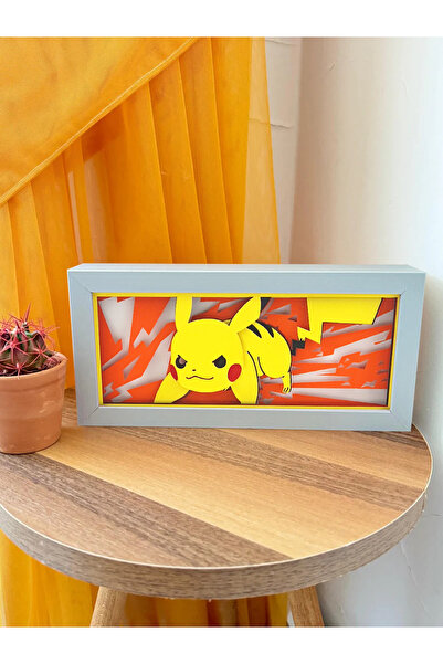 GünArt Pikachu 3d Anime Lightbox Işıklı Kutu Tablo