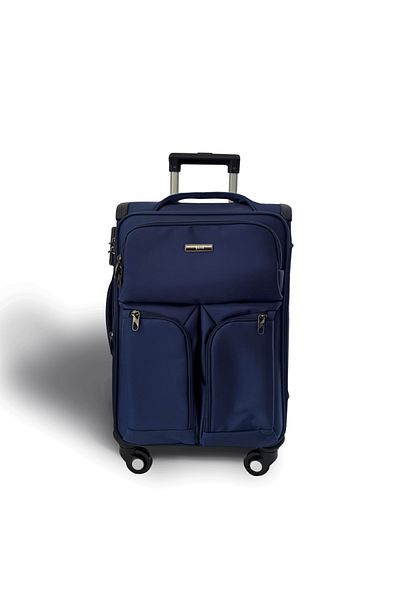 Rorik Troler textil, 42 L, S 55x35x23 cm, valiză antifurt cu fermoar combinat, roți 360°, albastru