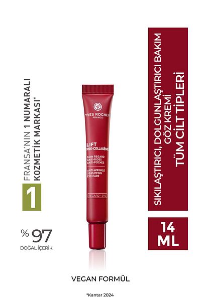 Yves Rocher Collagene-520 Eye Cream - Firming, Plumping, Herbal Collagen and Hyaluronic Care/ Lift Pro