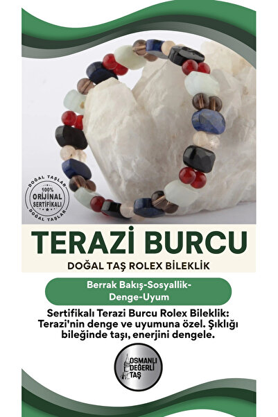 OSMANLI DEĞERLİ TAŞ سوار رولكس من الحجر الطبيعي المعتمد من برج الميزان B012