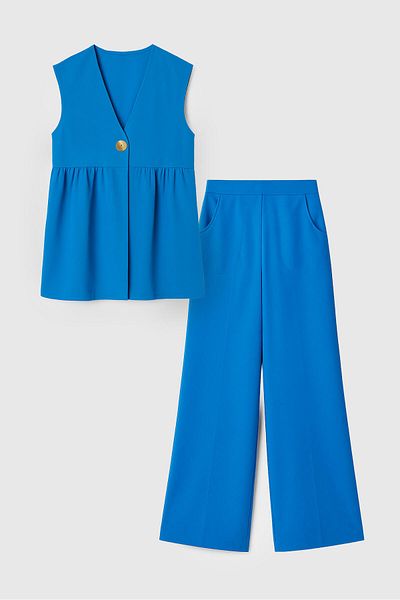 Touché Privé SET PANTALONI VESTĂ TEXTURAT DE IN