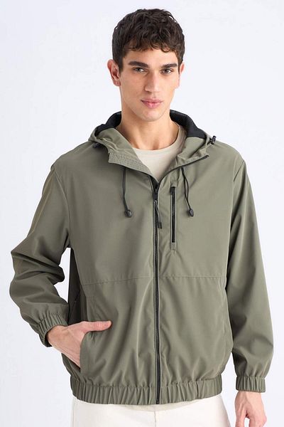 DeFacto Water Repellent Regular Fit Seasonal Spring Hooded Zipper Coat D7883Ax25Sp