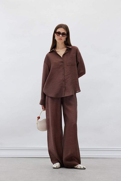 DeFacto Straight Fit Modal Fabric Palazzo Pants High Waist Long Size E9103Ax25Sm