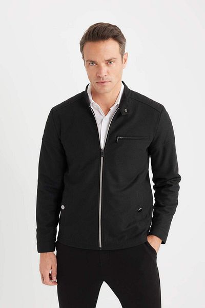 DeFacto Slim Fit Slim Fit Stand Collar Zippered Coat D7534Ax25Sp