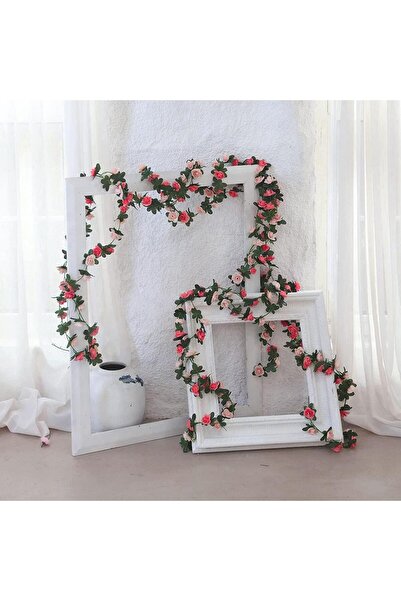 Buka Shops Pink White Artificial Rose Ivy Flower