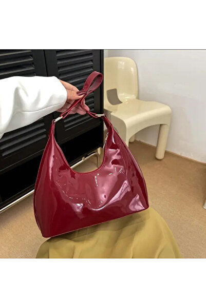 Phellos Claret Red Patent Leather Shiny Women's Handbag |   Stylish and Elega...