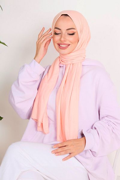 TOFİSA Combed Cotton Shawl Powder - 23353
