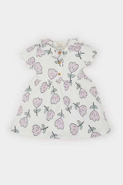 DeFacto Baby Girls Floral Short Sleeve Ribbed Camisole Dress F2323A525Sm