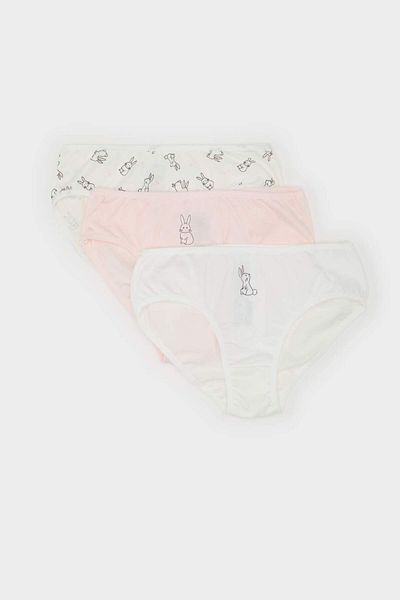DeFacto Gemusterte 3-teilige Slip-Höschen für Mädchen E7068A825SP