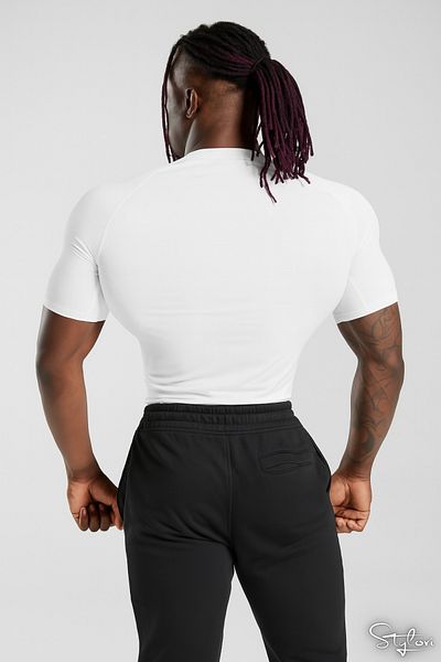 Stylovi Essential Premium Basic Compression T-Shirt – Ultra Stretchy, Slim Fit