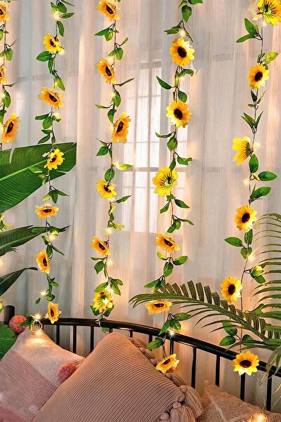 Buka Shops Işıklı Ayçiçeği Yapay Sarmaşık