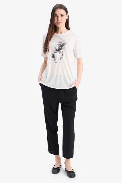 DeFacto Crew Neck Printed Short Sleeve T-Shirt E0919Ax25Sp