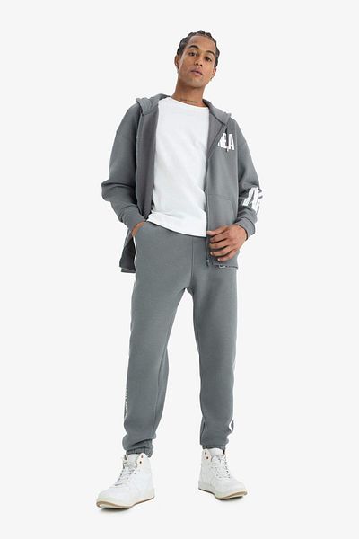 DeFacto DeFactoFit NBA Wordmark Oversize суичър - джоб и дебел цип D8615AX25SP