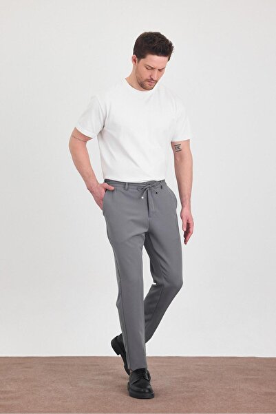 YLDMOOD Erkek Rahat Kalıp Yan Bel Lastikli Fermuarlı Jogger Pantolon