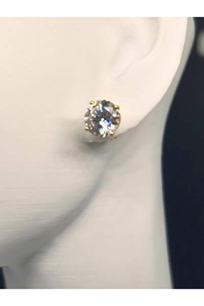 Monella Altın Kaplama Büyük Taşlı Kadın Küpe | Işıltılı Zarif Tasarım