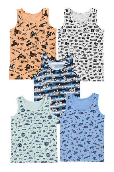 EXMOOR Boy's 5-Piece Cotton Lycra Tank Top Set