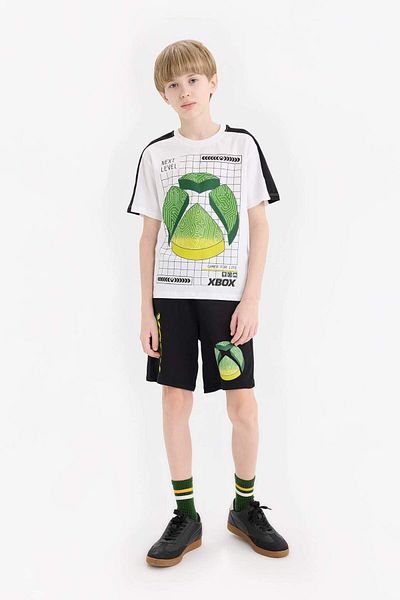 DeFacto Boy's Xbox 2-Piece Suit Short-Sleeved T-Shirt with Elastic Waist Shorts E4191A825Sm