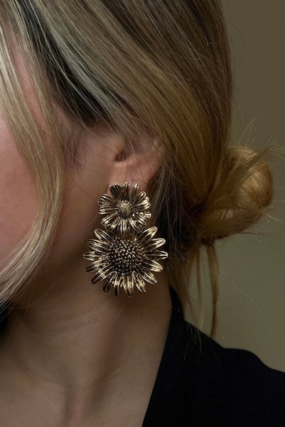 stravis Dangle Flower Earrings