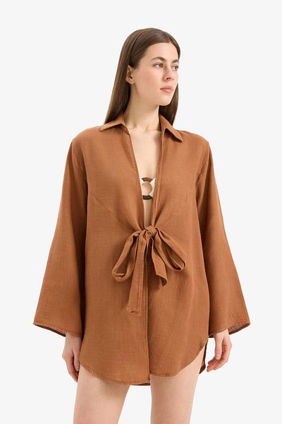 DeFacto Φύγε στην αγάπη Regular Fit Muslin Beach Ρούχα B7333AX25SM
