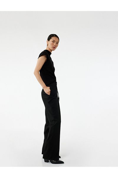Koton Regular Waist Waist Lace-Up Straight Leg Trousers