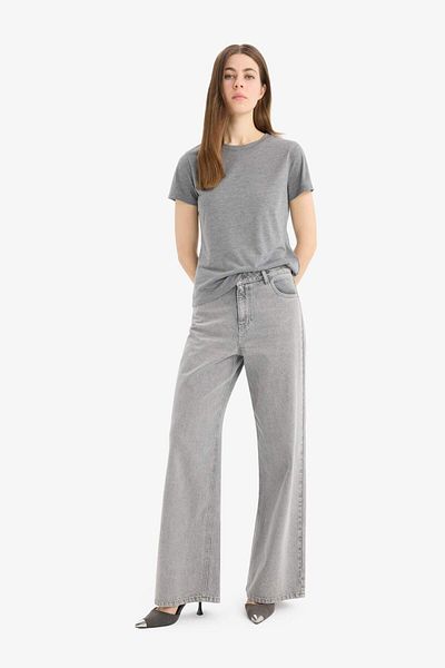 DeFacto Tricou de bază cu mânecă scurtă, cu croială obișnuită, cu decolteu rotund W7299az25sp