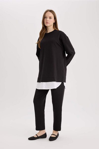 DeFacto Harem Basic Plain Sweatshirt Fabric Trousers D9363Ax25Sp