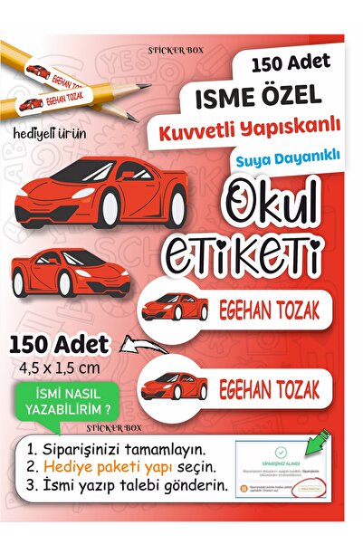 Think And Print Okul Etiketi Kalem Defter Etiketi Özel İsim Yazılabilen Etike...