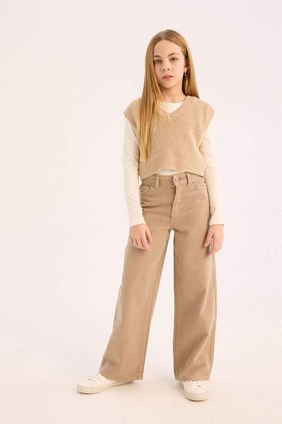 DeFacto Girl Wide Leg Wide Leg Cotton Pants D9131A825Sm