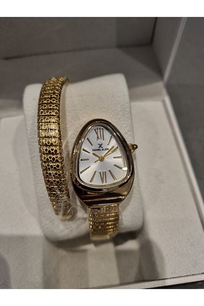 Daniel Klein Dk New Year Snake Model Gold Steel Bracelet Women Wrist Watch+ Gift Bracelet