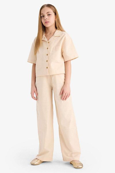 DeFacto Girls' Cotton Wide-Leg Dress - Elastic Waist D7611A825Sm