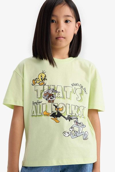 DeFacto Girls Looney Tunes Relax Fit Crew Neck Short Sleeve T-Shirt E0868A825Sm